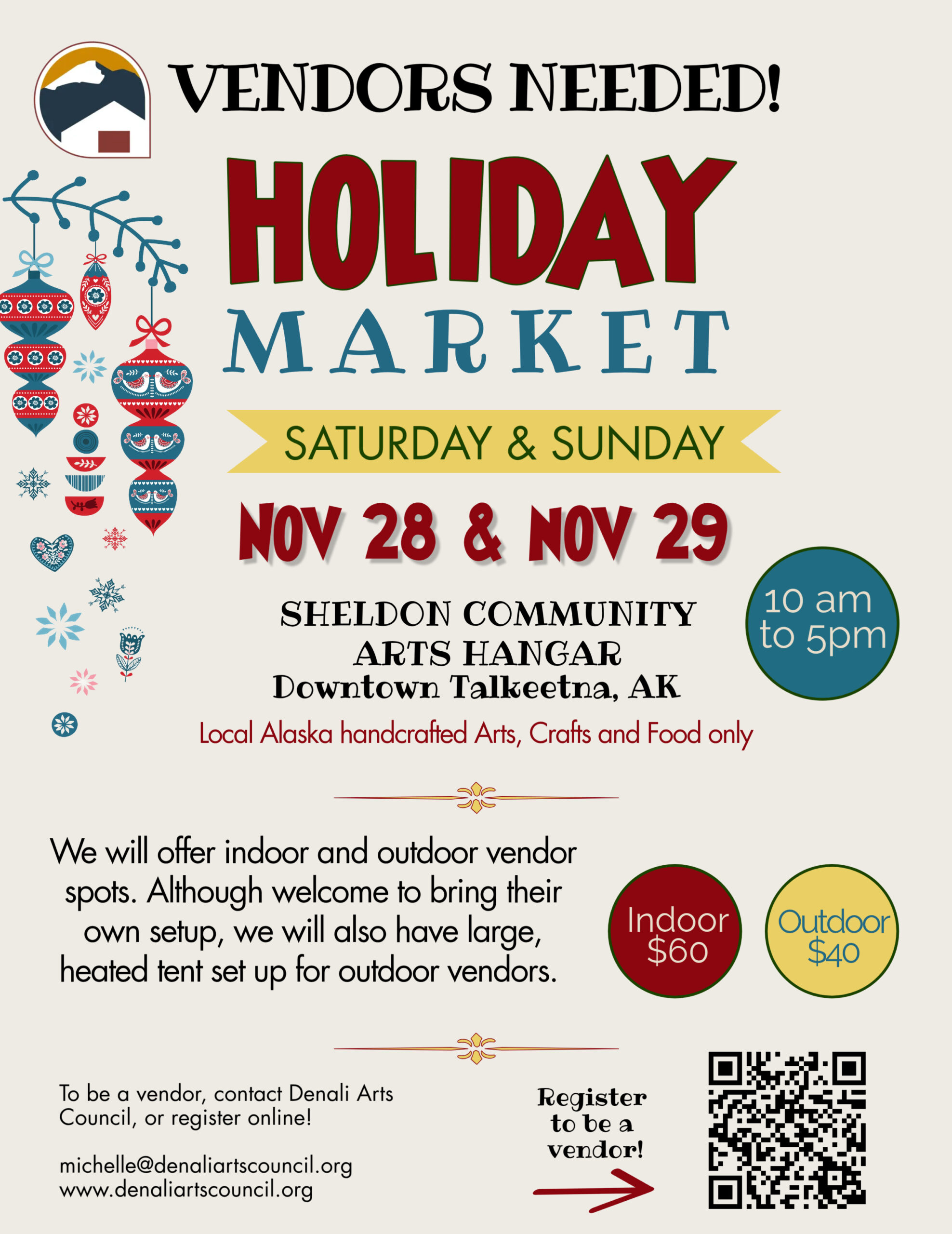 Holiday Market Vendors Needed!